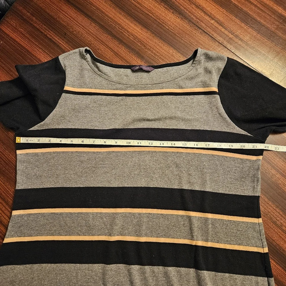 M&S Collection Gray Striped Cotton Blend Long Sleeve Scoop Neck Tunic UK… - Picture 4 of 9